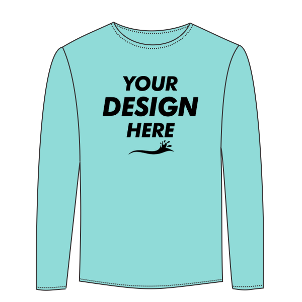 ComfortWash by Hanes Youth Garment-Dyed Long Sleeve T-Shirt, Mint, Front view, Mockup