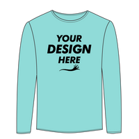 ComfortWash by Hanes Youth Garment-Dyed Long Sleeve T-Shirt, Mint, Front view, Mockup