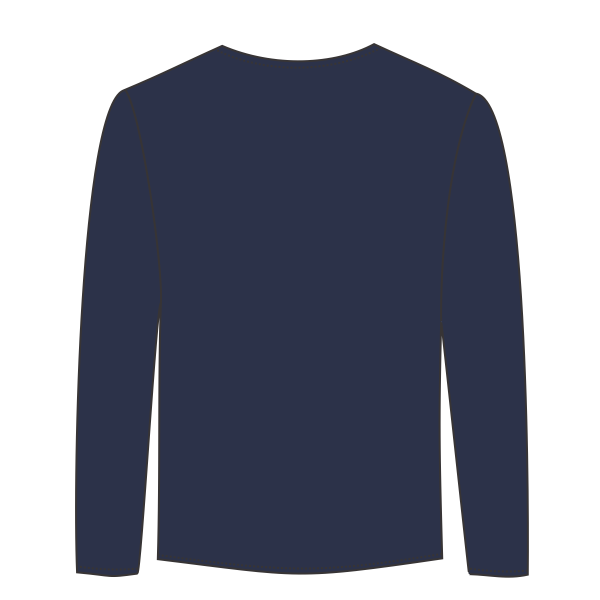 ComfortWash by Hanes Youth Garment-Dyed Long Sleeve T-Shirt, Navy, Back view