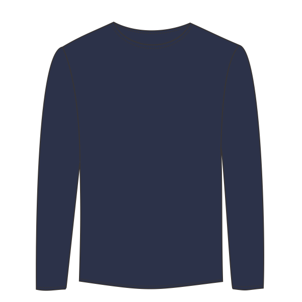 ComfortWash by Hanes Youth Garment-Dyed Long Sleeve T-Shirt, Navy, Front view