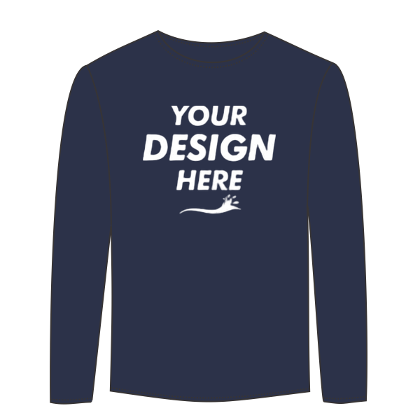 ComfortWash by Hanes Youth Garment-Dyed Long Sleeve T-Shirt, Navy, Front view, Mockup