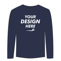 ComfortWash by Hanes Youth Garment-Dyed Long Sleeve T-Shirt, Navy, Front view, Mockup