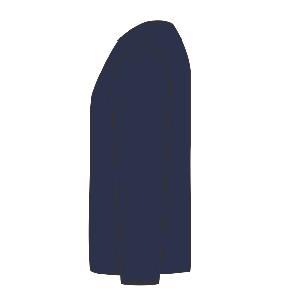 ComfortWash by Hanes Youth Garment-Dyed Long Sleeve T-Shirt, Navy, Left Sleeve view