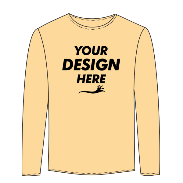 ComfortWash by Hanes Youth Garment-Dyed Long Sleeve T-Shirt, Summer Squash Yellow, Front view, Mockup