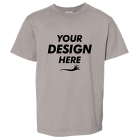 ComfortWash by Hanes Youth Garment-Dyed T-Shirt, Concrete Grey, Front view, Mockup