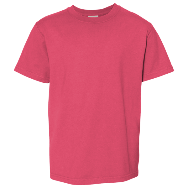 ComfortWash by Hanes Youth Garment-Dyed T-Shirt, Crimson Fall, Front view