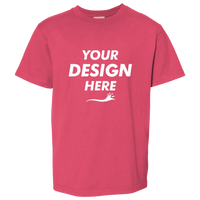 ComfortWash by Hanes Youth Garment-Dyed T-Shirt, Crimson Fall, Front view, Mockup