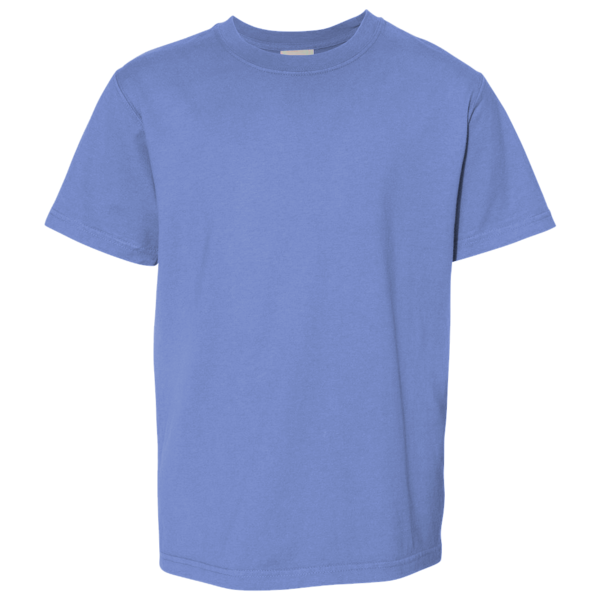 ComfortWash by Hanes Youth Garment-Dyed T-Shirt, Deep Forte Blue, Front view