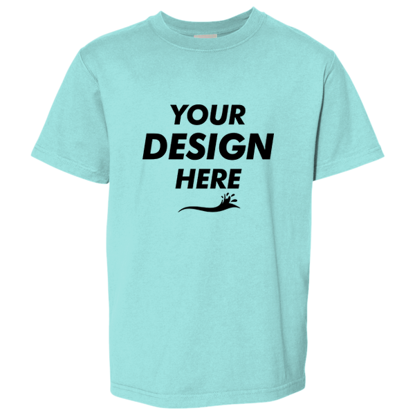 ComfortWash by Hanes Youth Garment-Dyed T-Shirt, Mint, Front view, Mockup