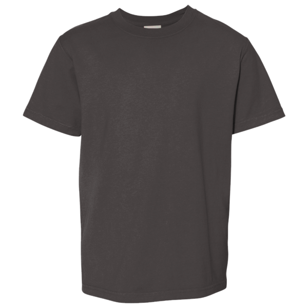 ComfortWash by Hanes Youth Garment-Dyed T-Shirt, New Railroad Grey, Front view