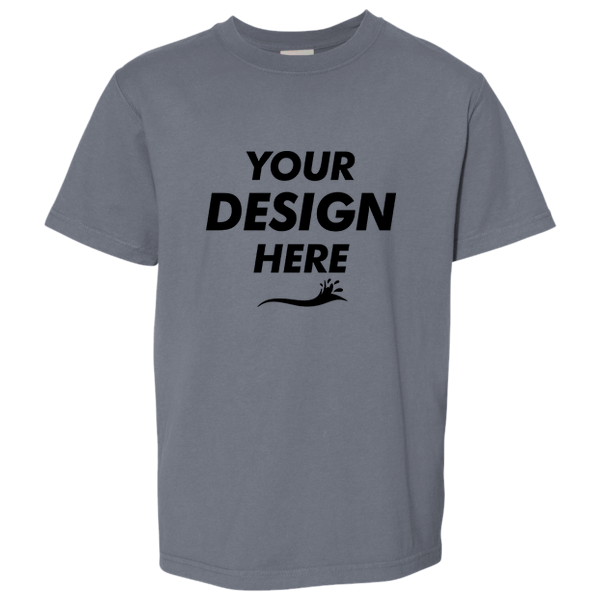 ComfortWash by Hanes Youth Garment-Dyed T-Shirt, Saltwater, Front view, Mockup