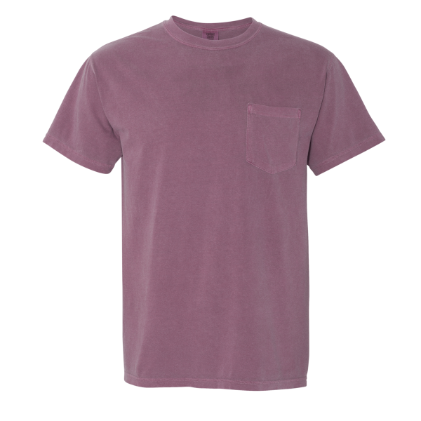 Comfort Colors Garment-Dyed Heavyweight Pocket T-Shirt, Berry, Front view