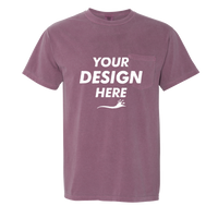 Comfort Colors Garment-Dyed Heavyweight Pocket T-Shirt, Berry, Front view, Mockup