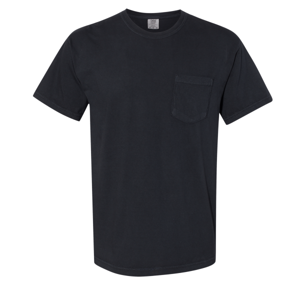 Comfort Colors Garment-Dyed Heavyweight Pocket T-Shirt, Black, Front view