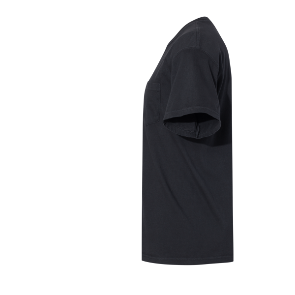 Comfort Colors Garment-Dyed Heavyweight Pocket T-Shirt, Black, Left Sleeve view