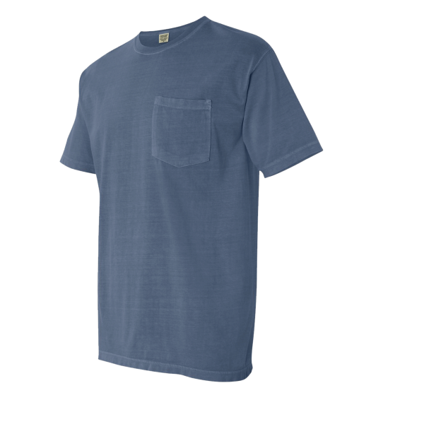 Comfort Colors Garment-Dyed Heavyweight Pocket T-Shirt, Blue Jean, Left Sleeve view