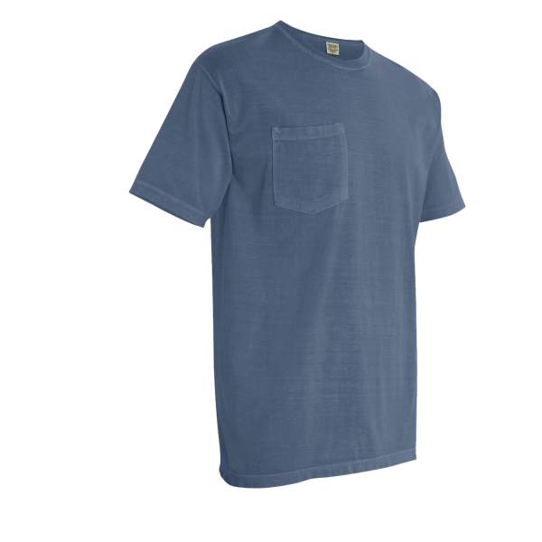 Comfort Colors Garment-Dyed Heavyweight Pocket T-Shirt, Blue Jean, Right Sleeve view