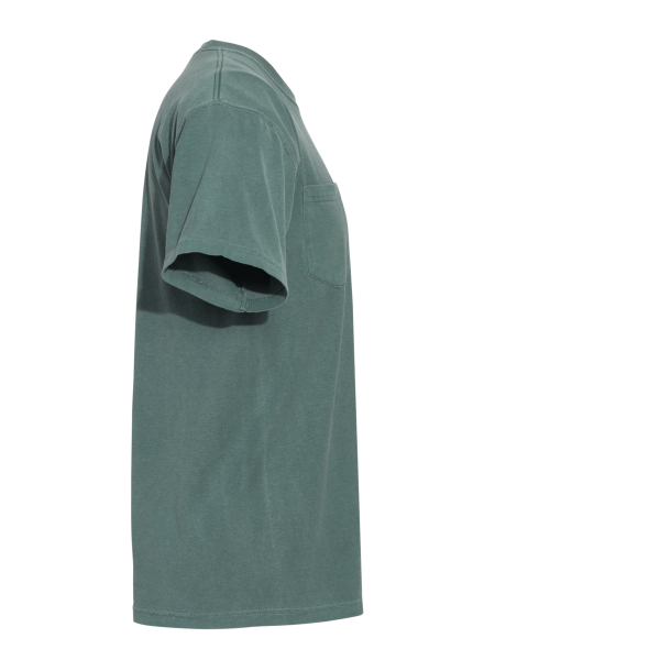 Comfort Colors Garment-Dyed Heavyweight Pocket T-Shirt, Blue Spruce, Right Sleeve view