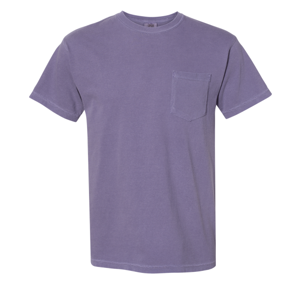 Comfort Colors Garment-Dyed Heavyweight Pocket T-Shirt, Grape, Front view