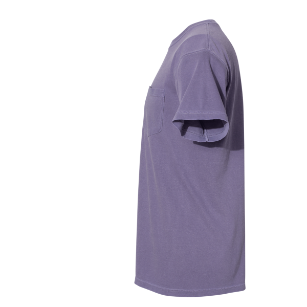 Comfort Colors Garment-Dyed Heavyweight Pocket T-Shirt, Grape, Left Sleeve view