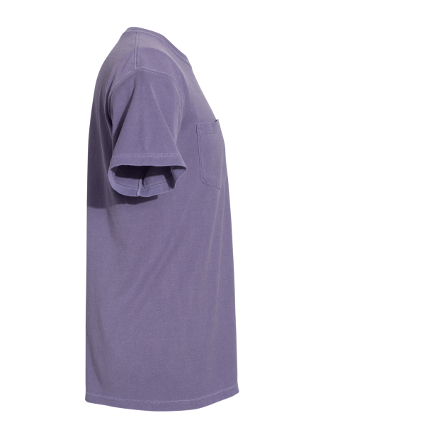 Comfort Colors Garment-Dyed Heavyweight Pocket T-Shirt, Grape, Right Sleeve view