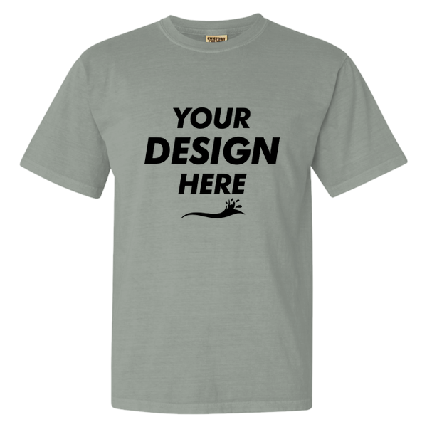 Comfort Colors Garment-Dyed Heavyweight T-Shirt, Bay, Front view, Mockup