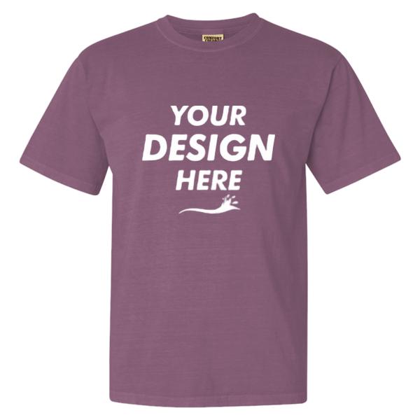 Comfort Colors Garment-Dyed Heavyweight T-Shirt, Berry, Front view, Mockup