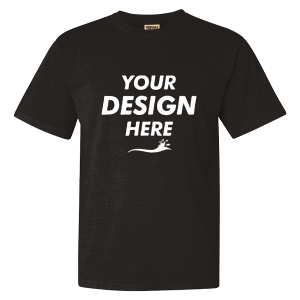 Comfort Colors Garment-Dyed Heavyweight T-Shirt, Black, Front view, Mockup