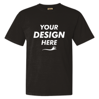 Comfort Colors Garment-Dyed Heavyweight T-Shirt, Black, Front view, Mockup