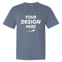 Comfort Colors Garment-Dyed Heavyweight T-Shirt, Blue Jean, Front view, Mockup
