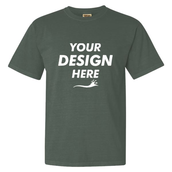 Comfort Colors Garment-Dyed Heavyweight T-Shirt, Blue Spruce, Front view, Mockup