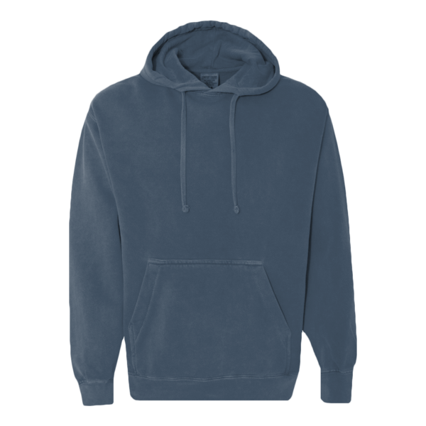 Comfort Colors Ring Spun Hooded Sweatshirt, Blue Jean, Front view