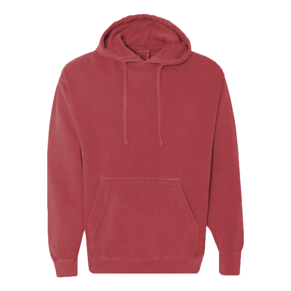 Comfort Colors Ring Spun Hooded Sweatshirt, Crimson, Front view