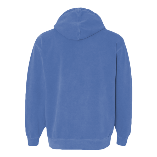 Comfort Colors Ring Spun Hooded Sweatshirt, Flo Blue, Back view