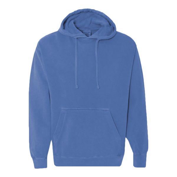 Comfort Colors Ring Spun Hooded Sweatshirt, Flo Blue, Front view