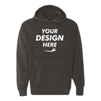 Comfort Colors Ring Spun Hooded Sweatshirt, Pepper, Front view, Mockup