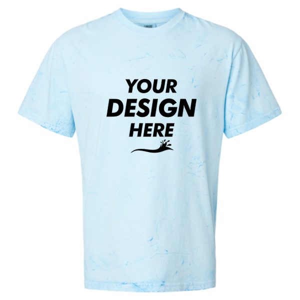 Comfort Colors Unisex Colorblast™ Heavyweight T-Shirt, Fiji Blue, Front view, Mockup