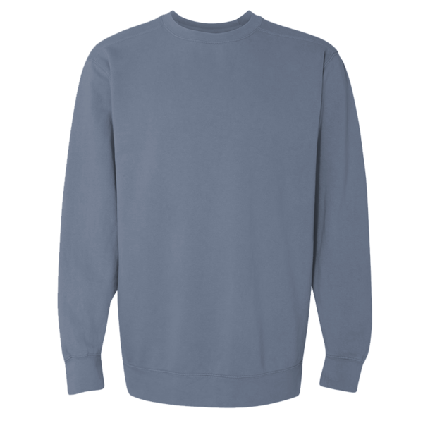 Comfort Colors Unisex Garment-Dyed Crewneck Sweatshirt, Blue Jean, Front view