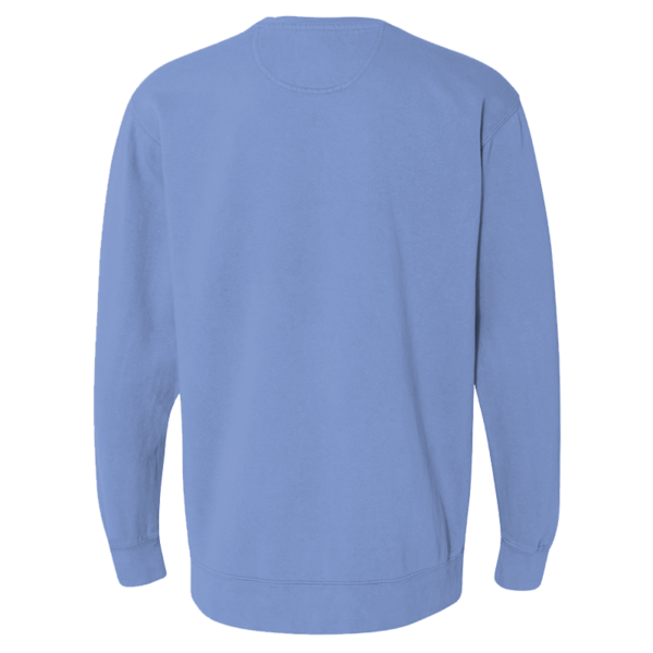 Comfort Colors Unisex Garment-Dyed Crewneck Sweatshirt, Flo Blue, Back view