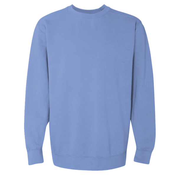 Comfort Colors Unisex Garment-Dyed Crewneck Sweatshirt, Flo Blue, Front view