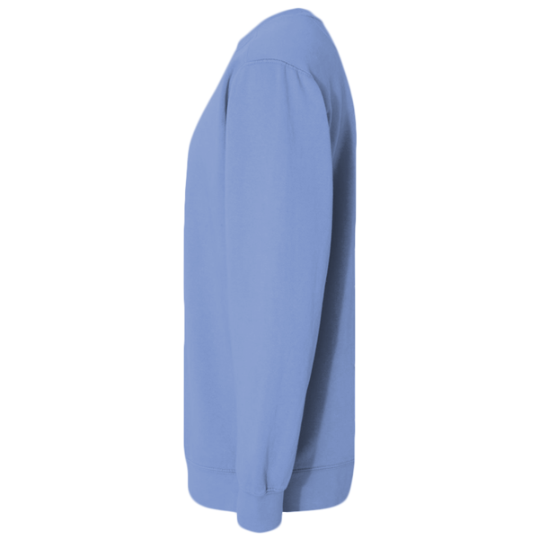 Comfort Colors Unisex Garment-Dyed Crewneck Sweatshirt, Flo Blue, Left Sleeve view