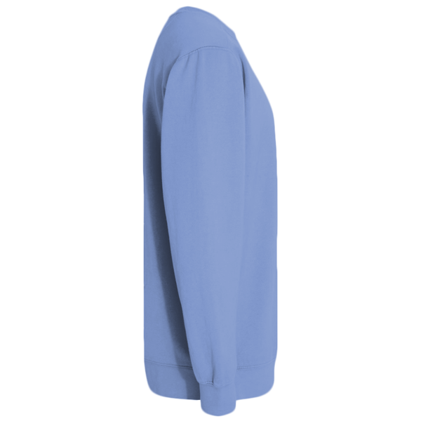 Comfort Colors Unisex Garment-Dyed Crewneck Sweatshirt, Flo Blue, Right Sleeve view