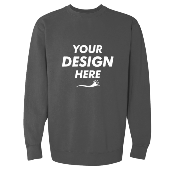 Comfort Colors Unisex Garment-Dyed Crewneck Sweatshirt, Pepper, Front view, Mockup