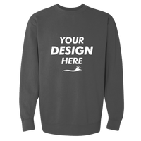 Comfort Colors Unisex Garment-Dyed Crewneck Sweatshirt, Pepper, Front view, Mockup