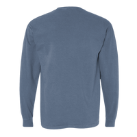 Comfort Colors Unisex Garment-Dyed Heavyweight Long Sleeve Pocket T-Shirt, Blue Jean, Back view