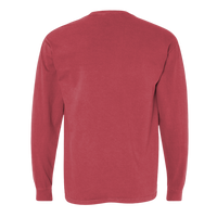 Comfort Colors Unisex Garment-Dyed Heavyweight Long Sleeve Pocket T-Shirt, Crimson, Back view