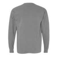 Comfort Colors Unisex Garment-Dyed Heavyweight Long Sleeve Pocket T-Shirt, Grey, Back view