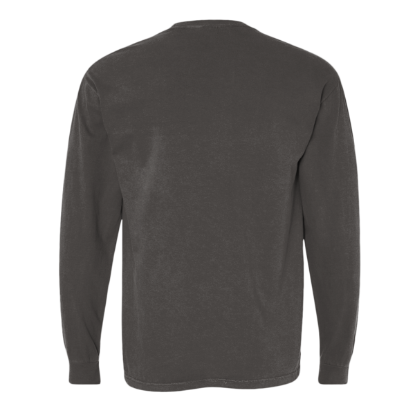 Comfort Colors Unisex Garment-Dyed Heavyweight Long Sleeve Pocket T-Shirt, Pepper, Back view