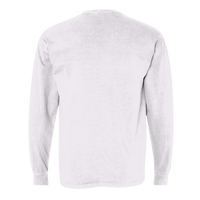 Comfort Colors Unisex Garment-Dyed Heavyweight Long Sleeve Pocket T-Shirt, White, Back view