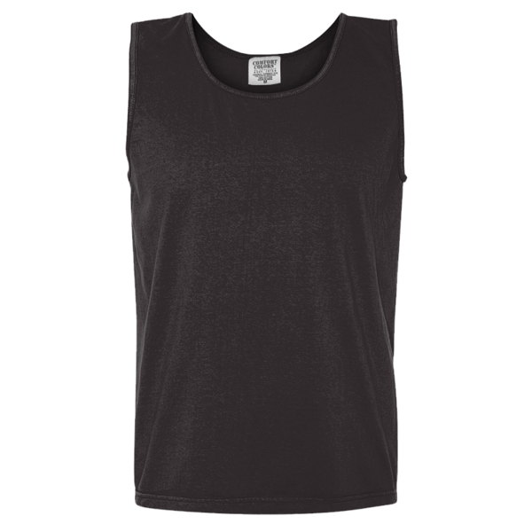 Comfort Colors Unisex Garment-Dyed Heavyweight Tank Top, Black, Front view